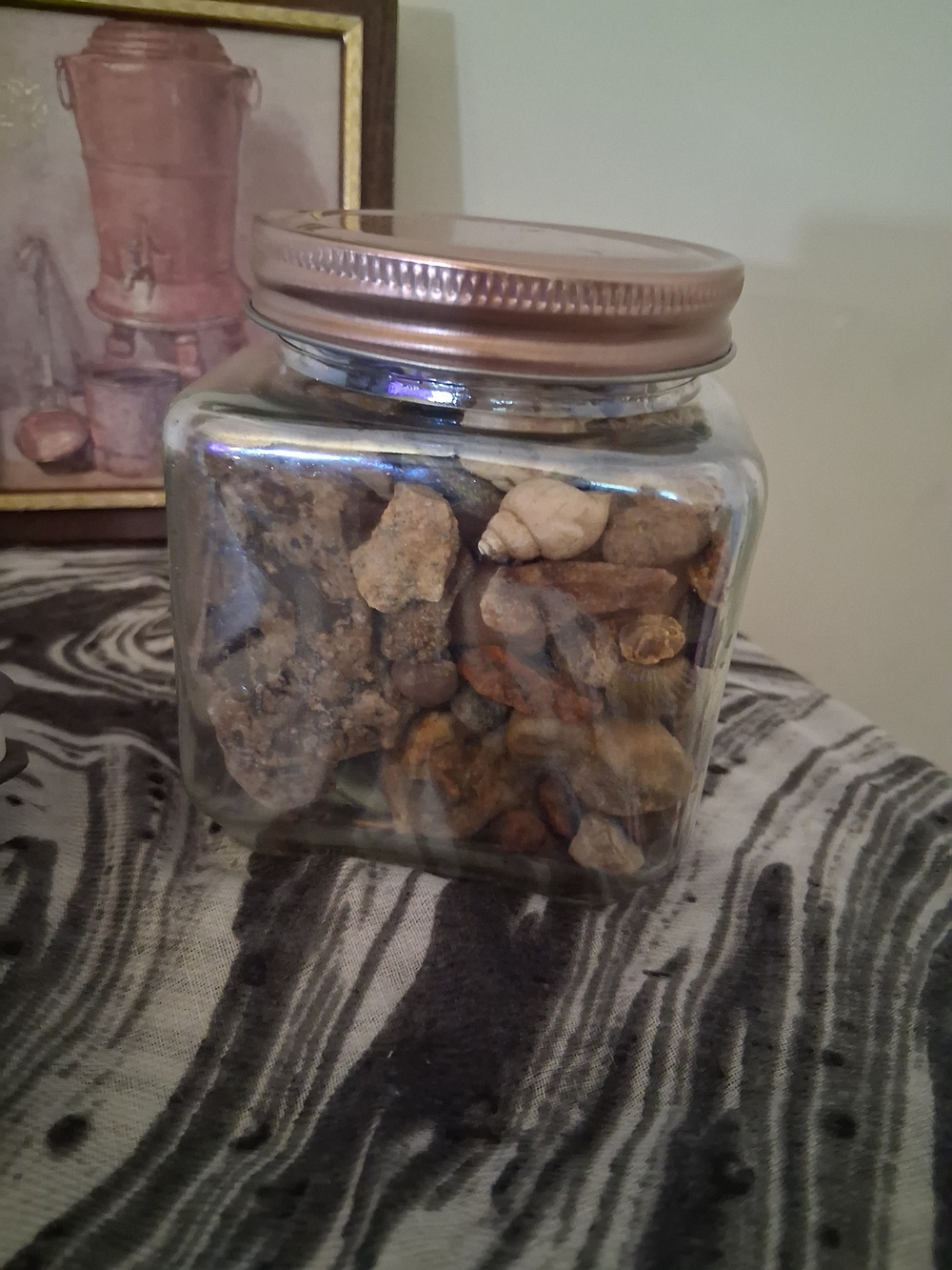 Glass Jar Filled With Beautiful Stones